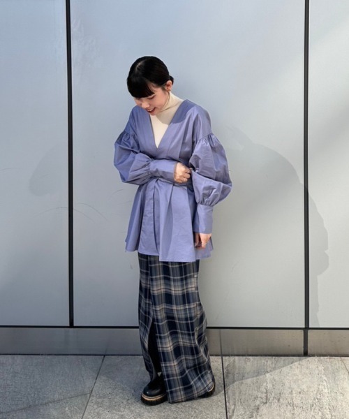 AMAIL(アマイル)の「W face standard shirt(シャツ/ブラウス・レディース・ブルー/ブラック/ホワイト・FREE)」の21枚目の写真