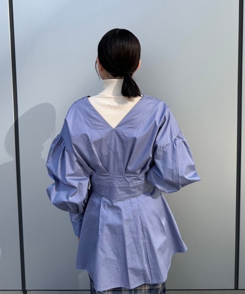 AMAIL(アマイル)の「W face standard shirt(シャツ/ブラウス・レディース・ブルー/ブラック/ホワイト・FREE)」の20枚目の写真
