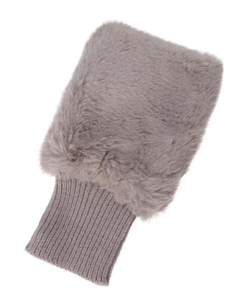 Te chichi TERRASSE（テチチテラス）の「ファードッキンググローブ（手袋・レディース・モカ/オフホワイト・F）」の7枚目の写真