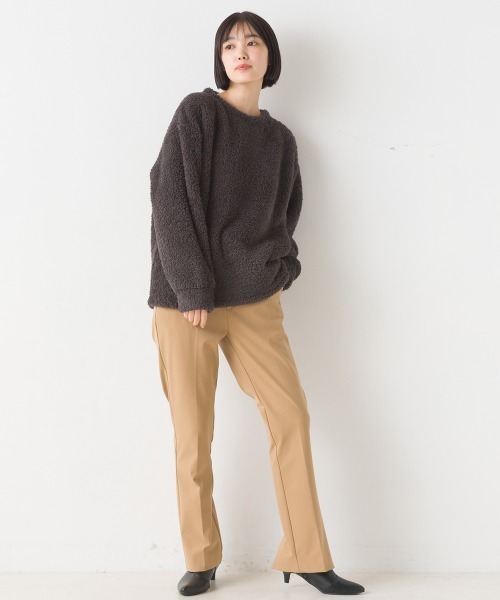 OMNES(オムネス)の「あったかふわシャギープルオーバー長袖(Tシャツ/カットソー・レディース・チャコール/ネイビー/ピンク/ホワイト×ブルー/オフホワイト・LARGE/MEDIUM)」の12枚目の写真