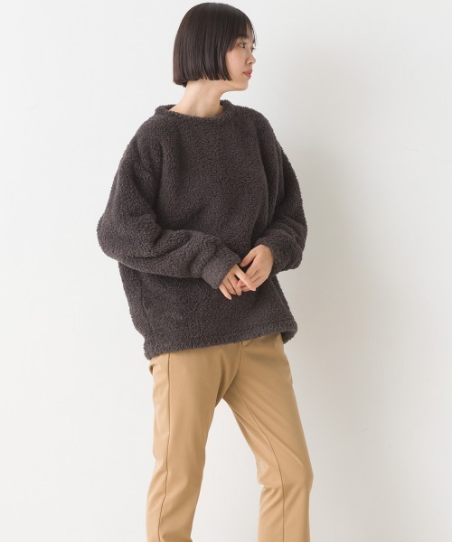 OMNES(オムネス)の「あったかふわシャギープルオーバー長袖(Tシャツ/カットソー・レディース・チャコール/ネイビー/ピンク/ホワイト×ブルー/オフホワイト・LARGE/MEDIUM)」の13枚目の写真