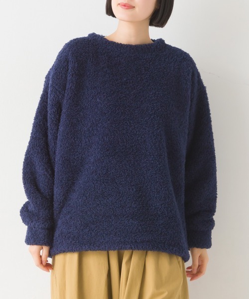 OMNES(オムネス)の「あったかふわシャギープルオーバー長袖(Tシャツ/カットソー・レディース・チャコール/ネイビー/ピンク/ホワイト×ブルー/オフホワイト・LARGE/MEDIUM)」の14枚目の写真
