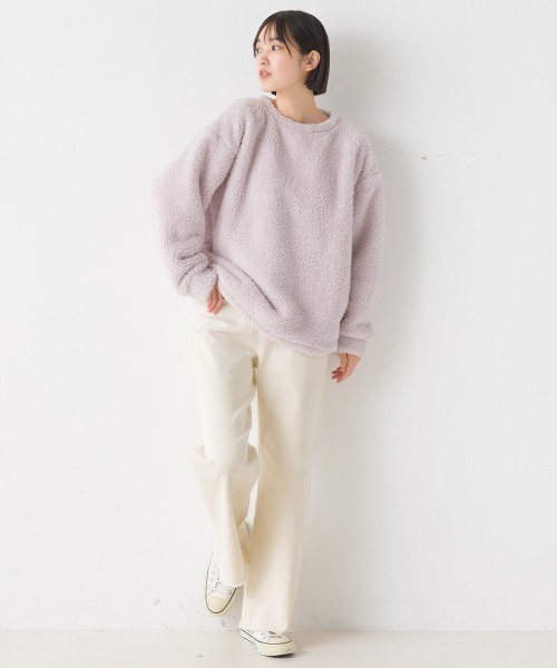 OMNES(オムネス)の「あったかふわシャギープルオーバー長袖(Tシャツ/カットソー・レディース・チャコール/ネイビー/ピンク/ホワイト×ブルー/オフホワイト・LARGE/MEDIUM)」の22枚目の写真