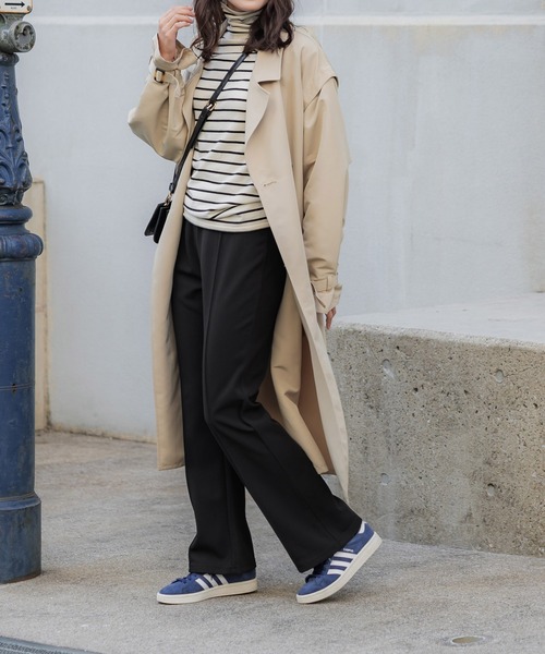 coca（coca）（コカ）の「裏起毛ジョーゼットピンタックフレアパンツ