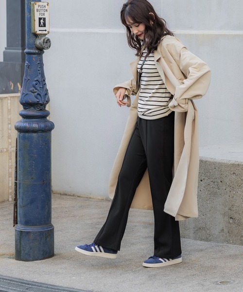 coca（coca）（コカ）の「裏起毛ジョーゼットピンタックフレアパンツ