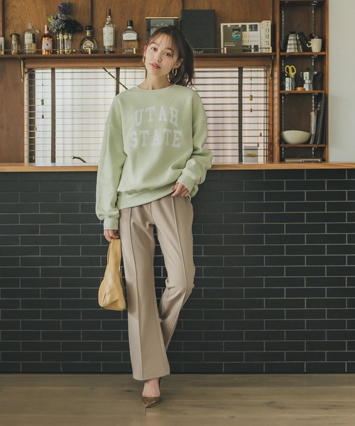 coca(coca)(コカ)の「裏起毛ジョーゼットピンタックフレアパンツ(その他パンツ・レディース・ブラック/ダークグリーン/アイボリー/グレイッシュベージュ・M/L)」の12枚目の写真