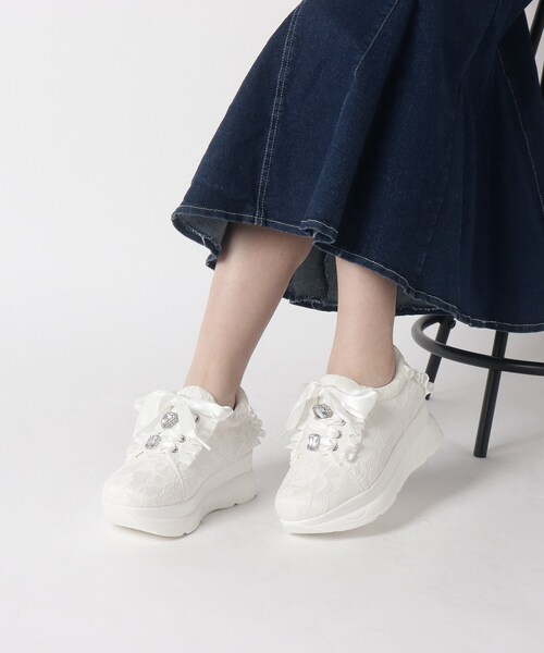 cs T&P（シーエスティーアンドピー）の「◆厚底キラキラストーン付きスニーカー（スニーカー・レディース・ブラック/ホワイト・M/LL/S/L）」の11枚目の写真