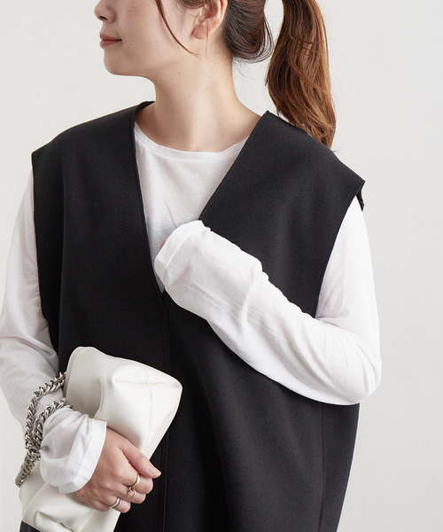 JOURNAL STANDARD(ジャーナルスタンダード)の「《追加6》クルーネックシアーロングTシャツ(Tシャツ/カットソー・レディース・ホワイト/ブラック/ピンク/ホワイト×ホワイト・FREE)」の6枚目の写真