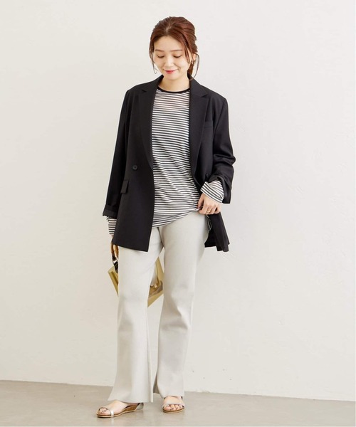 JOURNAL STANDARD(ジャーナルスタンダード)の「《追加6》クルーネックシアーロングTシャツ(Tシャツ/カットソー・レディース・ホワイト/ブラック/ピンク/ホワイト×ホワイト・FREE)」の7枚目の写真