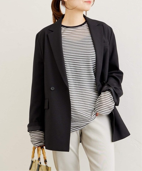 JOURNAL STANDARD(ジャーナルスタンダード)の「《追加6》クルーネックシアーロングTシャツ(Tシャツ/カットソー・レディース・ホワイト/ブラック/ピンク/ホワイト×ホワイト・FREE)」の10枚目の写真
