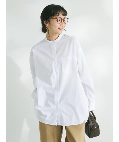 CRAFT STANDARD BOUTIQUE(クラフトスタンダードブティック)の「【追加6】バンドカラーシャツ(シャツ/ブラウス・レディース・ネイビー系2/ピンク系その他/グリーン系その他3/グレー系その他2/オフホワイト/ブルー系その他6・L/S/M)」の7枚目の写真