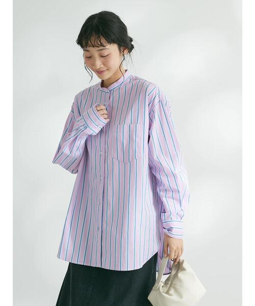 CRAFT STANDARD BOUTIQUE(クラフトスタンダードブティック)の「【追加6】バンドカラーシャツ(シャツ/ブラウス・レディース・ネイビー系2/ピンク系その他/グリーン系その他3/グレー系その他2/オフホワイト/ブルー系その他6・L/S/M)」の13枚目の写真