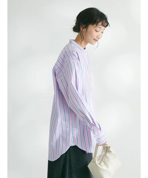 CRAFT STANDARD BOUTIQUE(クラフトスタンダードブティック)の「【追加6】バンドカラーシャツ(シャツ/ブラウス・レディース・ネイビー系2/ピンク系その他/グリーン系その他3/グレー系その他2/オフホワイト/ブルー系その他6・L/S/M)」の14枚目の写真