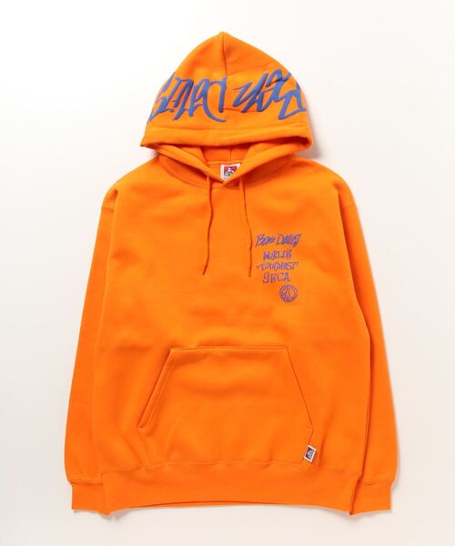 BEN DAVIS（ベンデイビス）の「【BENDAVIS／ベンデイビス】 BEN GRATEFUL HD/フードロゴ＆バックプリント/ビッグシルエット/裏起毛（パーカー・メンズ・アッシュグレー/オレンジ/グリーン/ブラック・M/L/XL）」の6枚目の写真