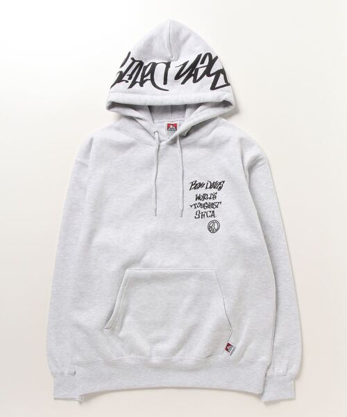 BEN DAVIS（ベンデイビス）の「【BENDAVIS／ベンデイビス】 BEN GRATEFUL HD/フードロゴ＆バックプリント/ビッグシルエット/裏起毛（パーカー・メンズ・アッシュグレー/オレンジ/グリーン/ブラック・M/L/XL）」の7枚目の写真