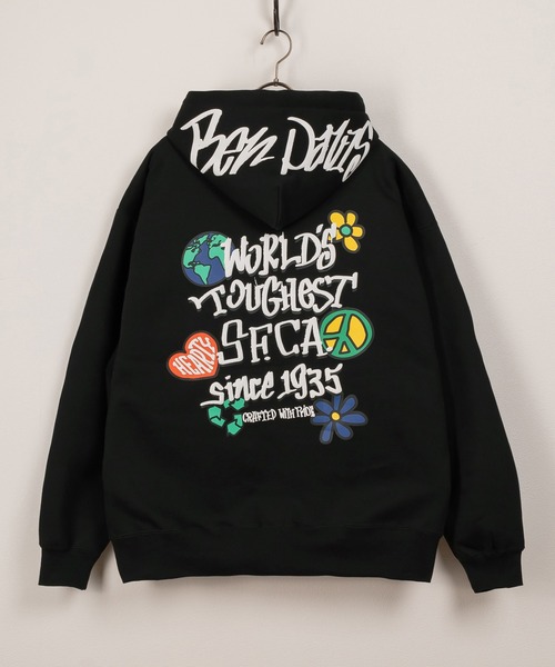 BEN DAVIS（ベンデイビス）の「【BENDAVIS／ベンデイビス】 BEN GRATEFUL HD/フードロゴ＆バックプリント/ビッグシルエット/裏起毛（パーカー・メンズ・アッシュグレー/オレンジ/グリーン/ブラック・M/L/XL）」の11枚目の写真