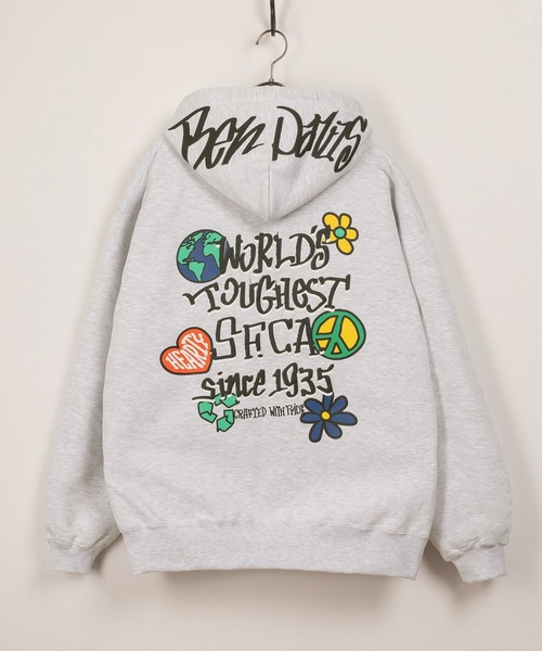 BEN DAVIS（ベンデイビス）の「【BENDAVIS／ベンデイビス】 BEN GRATEFUL HD/フードロゴ＆バックプリント/ビッグシルエット/裏起毛（パーカー・メンズ・アッシュグレー/オレンジ/グリーン/ブラック・M/L/XL）」の13枚目の写真