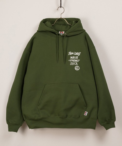 BEN DAVIS（ベンデイビス）の「【BENDAVIS／ベンデイビス】 BEN GRATEFUL HD/フードロゴ＆バックプリント/ビッグシルエット/裏起毛（パーカー・メンズ・アッシュグレー/オレンジ/グリーン/ブラック・M/L/XL）」の14枚目の写真