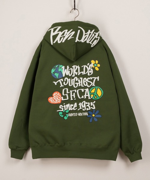 BEN DAVIS（ベンデイビス）の「【BENDAVIS／ベンデイビス】 BEN GRATEFUL HD/フードロゴ＆バックプリント/ビッグシルエット/裏起毛（パーカー・メンズ・アッシュグレー/オレンジ/グリーン/ブラック・M/L/XL）」の15枚目の写真