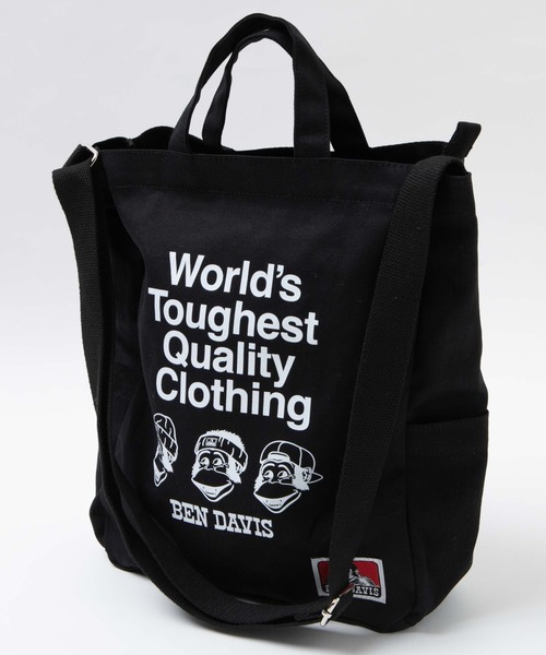 BEN DAVIS（ベンデイビス）の「∴WEGO/BENDAVIS LARGETOTE（ショルダーバッグ・メンズ・ブラック/ナチュラル・FREE）」の5枚目の写真