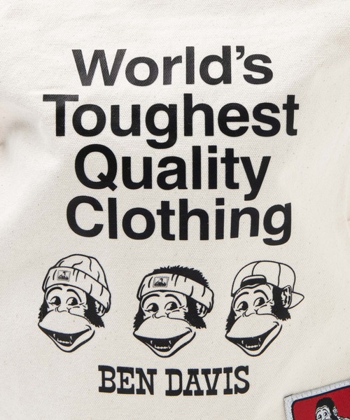 BEN DAVIS（ベンデイビス）の「∴WEGO/BENDAVIS LARGETOTE（ショルダーバッグ・メンズ・ブラック/ナチュラル・FREE）」の4枚目の写真