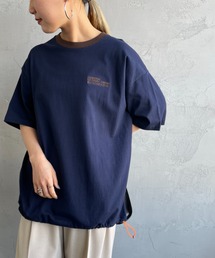 【FINEBOYS 7月号掲載】[UNIVERSAL OVERALL/ユニバーサルオーバーオール] 別注 ドローコード付き ワイドシルエットTシャツ