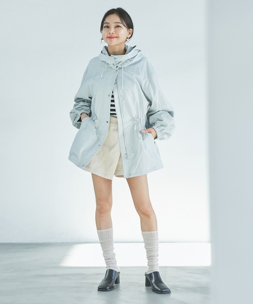 VIS(ビス)の「【UVケア・撥水】フーデットマウンテンパーカー(マウンテンパーカー・レディース・ベージュ/ネイビー/ライトグリーン/オフホワイト・FREE)」の20枚目の写真
