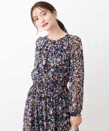 MK MICHEL KLEIN | 花柄シフォンブラウス/洗える(シャツ/ブラウス)