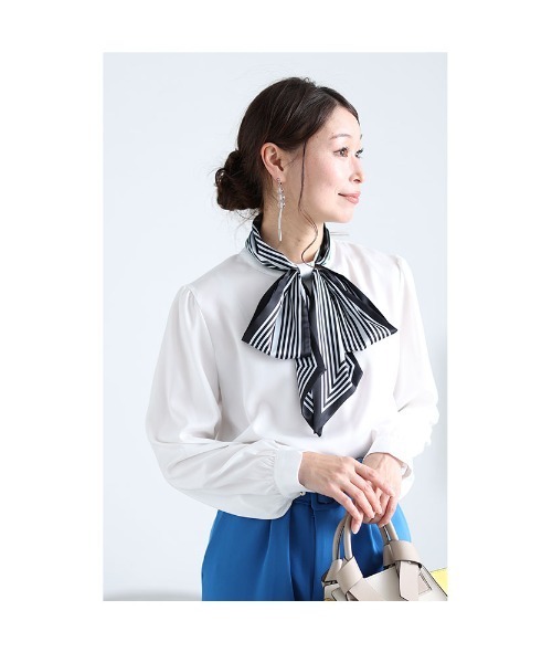 Sawa a la mode(サワアラモード)の「ボウタイリボンブラウス(シャツ/ブラウス・レディース・ホワイト/ベージュ・FREE)」の19枚目の写真