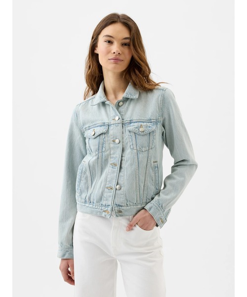 GAP(ギャップ)の「ウォッシュウェル アイコン デニムジャケット(デニムジャケット・レディース・ライトインディゴブルー・S/M/XS/XXS/L)」の1枚目の写真