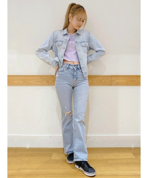 GAP(ギャップ)の「ウォッシュウェル アイコン デニムジャケット(デニムジャケット・レディース・ライトインディゴブルー・S/M/XS/XXS/L)」の5枚目の写真