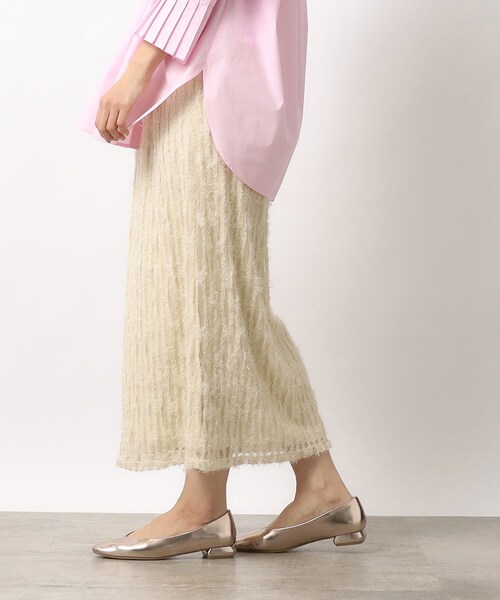 OPAQUE.CLIP(オペークドットクリップ)の「◆2WAY チュールフリンジナロースカート【洗濯機洗い可】(スカート・レディース・ブラック/ライトベージュ/ライトブルー・38/40)」の9枚目の写真