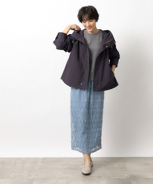 OPAQUE.CLIP(オペークドットクリップ)の「◆2WAY チュールフリンジナロースカート【洗濯機洗い可】(スカート・レディース・ブラック/ライトベージュ/ライトブルー・38/40)」の10枚目の写真