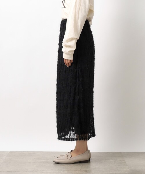 OPAQUE.CLIP(オペークドットクリップ)の「◆2WAY チュールフリンジナロースカート【洗濯機洗い可】(スカート・レディース・ブラック/ライトベージュ/ライトブルー・38/40)」の19枚目の写真