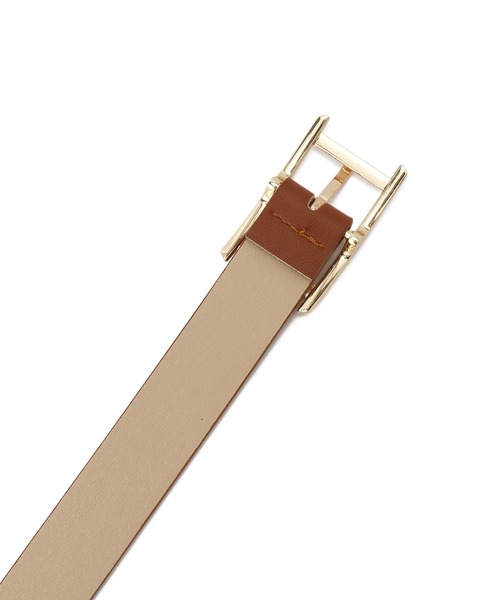 VIS(ビス)の「28mmラインスクエアバックルベルト(ベルト・レディース・ブラック/キャメル/ベージュ系その他2・FREE)」の6枚目の写真