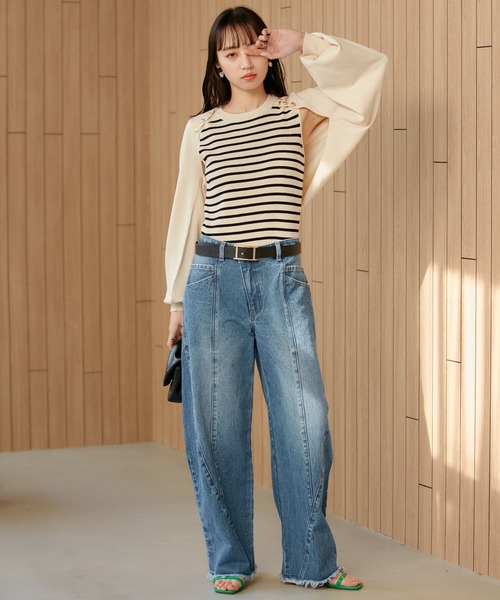 VIS(ビス)の「28mmラインスクエアバックルベルト(ベルト・レディース・ブラック/キャメル/ベージュ系その他2・FREE)」の13枚目の写真