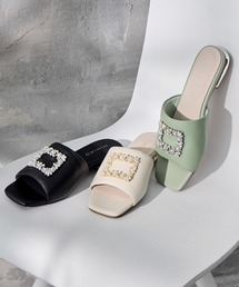 ⭐︎美品⭐︎HIMIKO ブラック フラットサンダル ダブルバックル ⭐︎美品⭐︎HIMIKO ブラック フラットサンダル ダブルバックル