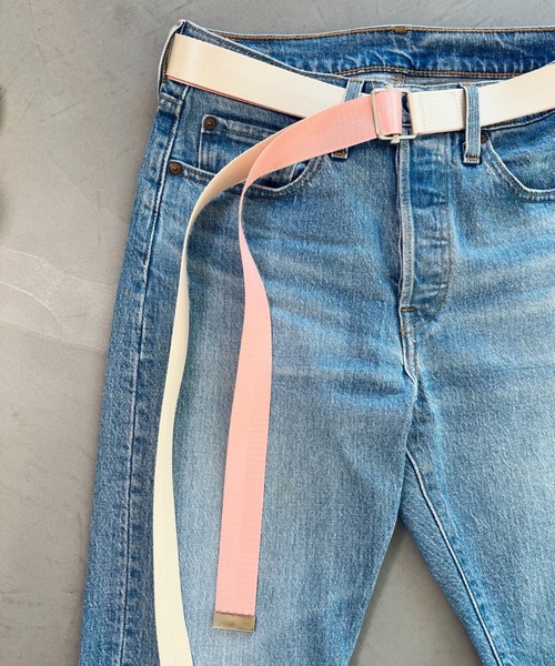 SUPERTHANKS（スーパーサンクス）の「＜追加 4＞2本テープロングベルト(無地、配色)GI Belts（ベルト・メンズ・チャコールグレー/オリーブ/ブラック/パープル/ネイビー/ホワイト/ライトピンク/ブラック×カーキ/ブラウン/イエロー/ブラック×シルバー・FREE）」の11枚目の写真