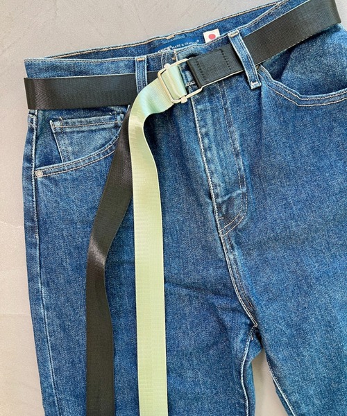 SUPERTHANKS（スーパーサンクス）の「＜追加 4＞2本テープロングベルト(無地、配色)GI Belts（ベルト・メンズ・チャコールグレー/オリーブ/ブラック/パープル/ネイビー/ホワイト/ライトピンク/ブラック×カーキ/ブラウン/イエロー/ブラック×シルバー・FREE）」の4枚目の写真