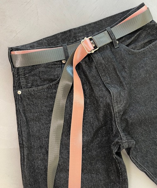 SUPERTHANKS（スーパーサンクス）の「＜追加 4＞2本テープロングベルト(無地、配色)GI Belts（ベルト・メンズ・チャコールグレー/オリーブ/ブラック/パープル/ネイビー/ホワイト/ライトピンク/ブラック×カーキ/ブラウン/イエロー/ブラック×シルバー・FREE）」の16枚目の写真