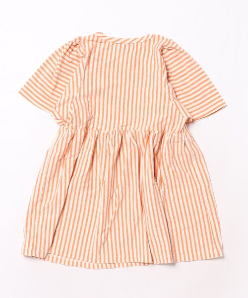 BOBO CHOSES（ボボショーズ）の「Vertical Stripes ruffle sleeves dress（ワンピース・キッズ・オレンジ・12Y-14Y/10Y-12Y/8Y-10Y/6-7YEAR/4-5YEAR/2y-3y）」の6枚目の写真