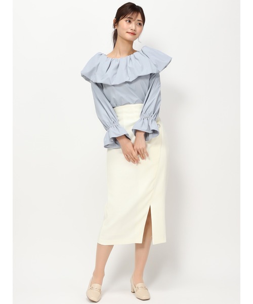 MISCH MASCH(ミッシュマッシュ)の「バルーンオフショルダーブラウス/MM418118(シャツ/ブラウス・レディース・ブラック/ライトブルー/ホワイト・フリ-)」の16枚目の写真