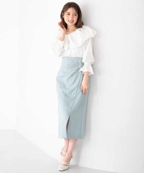 MISCH MASCH(ミッシュマッシュ)の「バルーンオフショルダーブラウス/MM418118(シャツ/ブラウス・レディース・ブラック/ライトブルー/ホワイト・フリ-)」の18枚目の写真