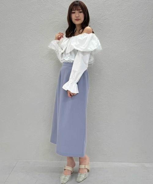 MISCH MASCH(ミッシュマッシュ)の「バルーンオフショルダーブラウス/MM418118(シャツ/ブラウス・レディース・ブラック/ライトブルー/ホワイト・フリ-)」の8枚目の写真