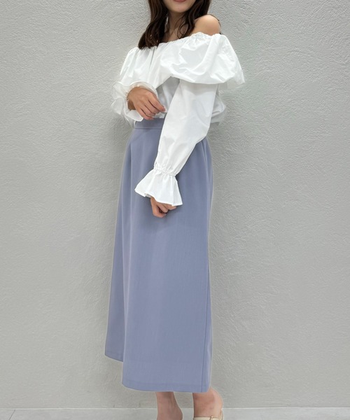 MISCH MASCH(ミッシュマッシュ)の「バルーンオフショルダーブラウス/MM418118(シャツ/ブラウス・レディース・ブラック/ライトブルー/ホワイト・フリ-)」の6枚目の写真