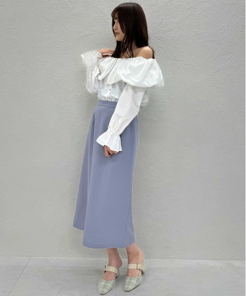 MISCH MASCH(ミッシュマッシュ)の「バルーンオフショルダーブラウス/MM418118(シャツ/ブラウス・レディース・ブラック/ライトブルー/ホワイト・フリ-)」の7枚目の写真