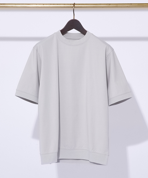 ABAHOUSE GRAY(アバハウスグレイ)の「【リブ付】シルケット ポンチ 半袖 Tシャツ(Tシャツ/カットソー・メンズ・グリーン/グレイッシュベージュ/ブラック/ホワイト/モカ・46/48)」の5枚目の写真