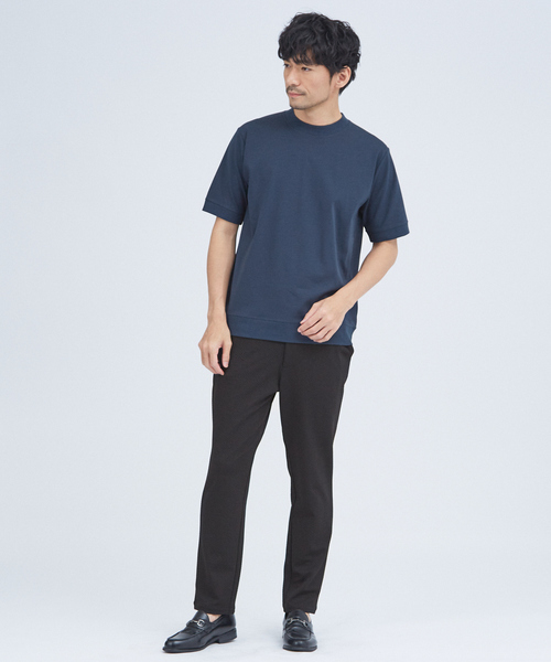 ABAHOUSE GRAY(アバハウスグレイ)の「【リブ付】シルケット ポンチ 半袖 Tシャツ(Tシャツ/カットソー・メンズ・グリーン/グレイッシュベージュ/ブラック/ホワイト/モカ・46/48)」の6枚目の写真