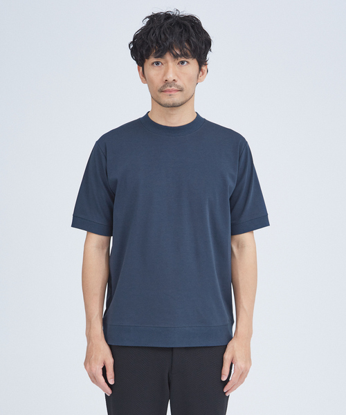 ABAHOUSE GRAY(アバハウスグレイ)の「【リブ付】シルケット ポンチ 半袖 Tシャツ(Tシャツ/カットソー・メンズ・グリーン/グレイッシュベージュ/ブラック/ホワイト/モカ・46/48)」の7枚目の写真