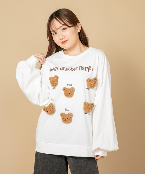 【セール】【LIVERY/ライブリー】 クマネコまみロンT アニマルシリーズ（Tシャツ/カットソー）｜JEANS MATE（ジーンズメイト）